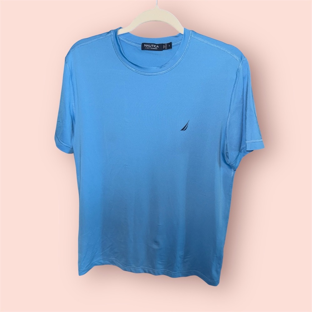 Nautica Blue Short Sleeve Tee Classic Crew Neck